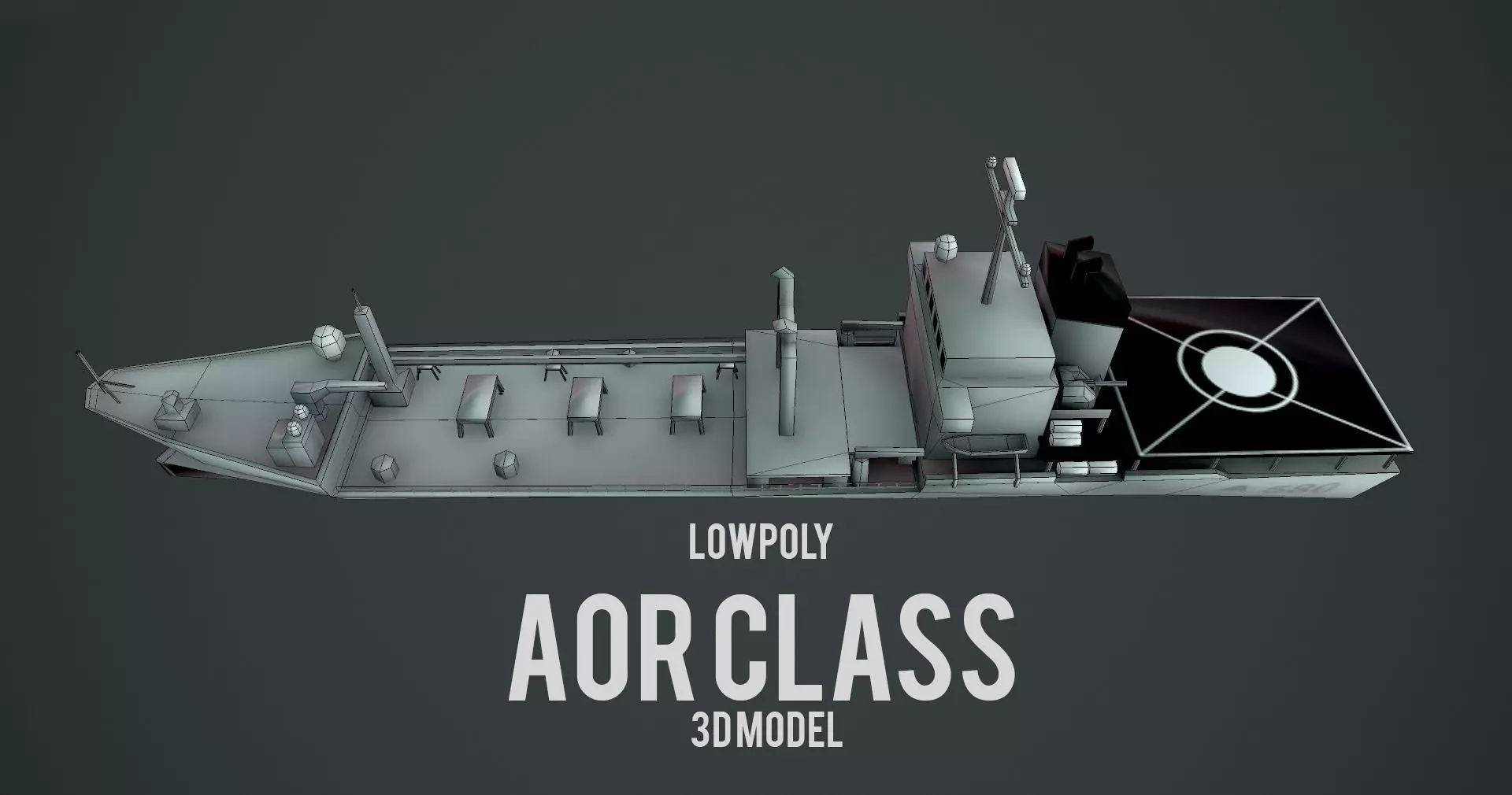 Lowpoly Aor Class Ship Low-poly 3D model_0