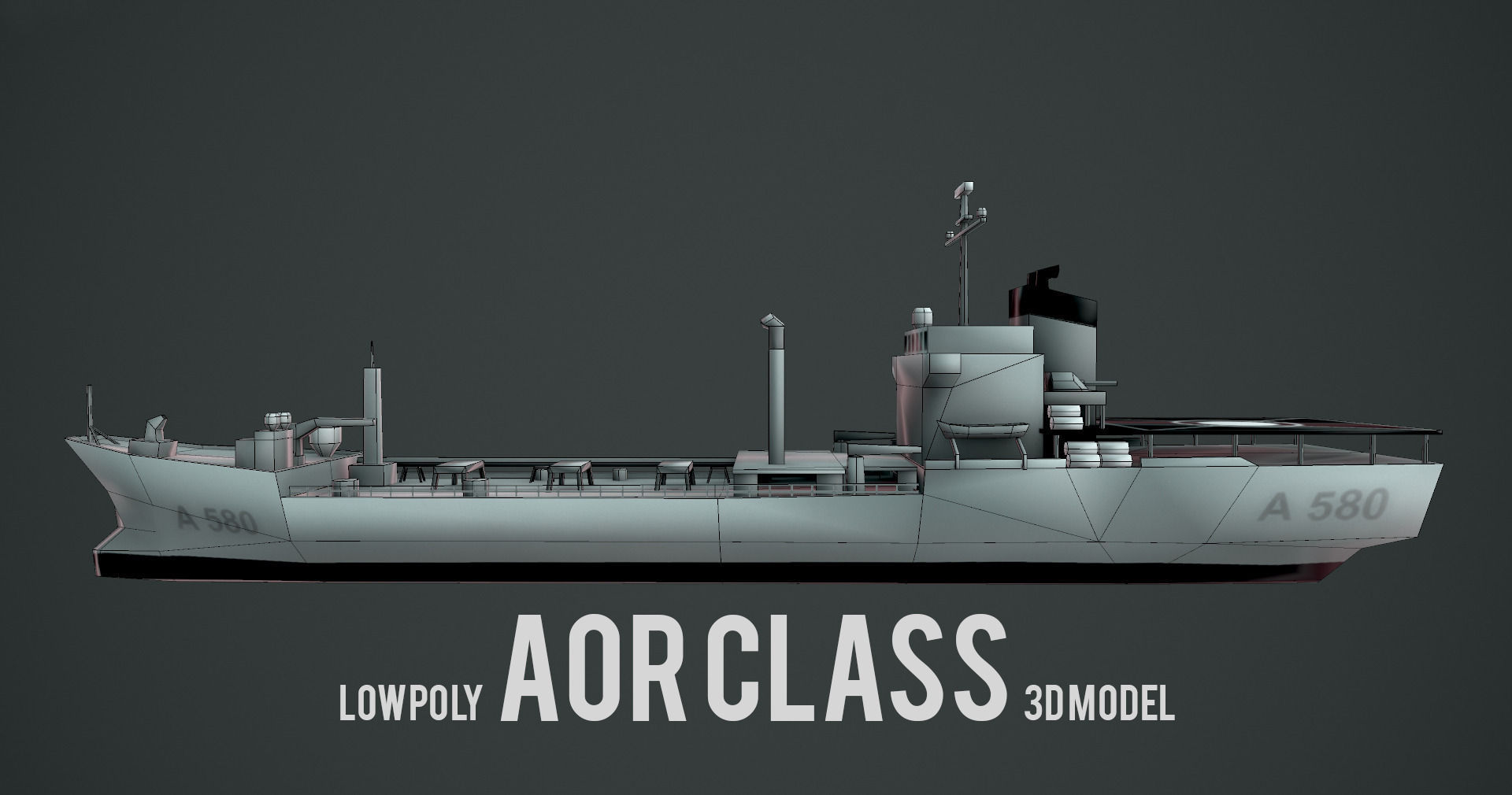 Lowpoly Aor Class Ship Low-poly 3D model_4