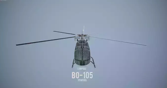 Lowpoly MBB BO-105 Low-poly 3D model