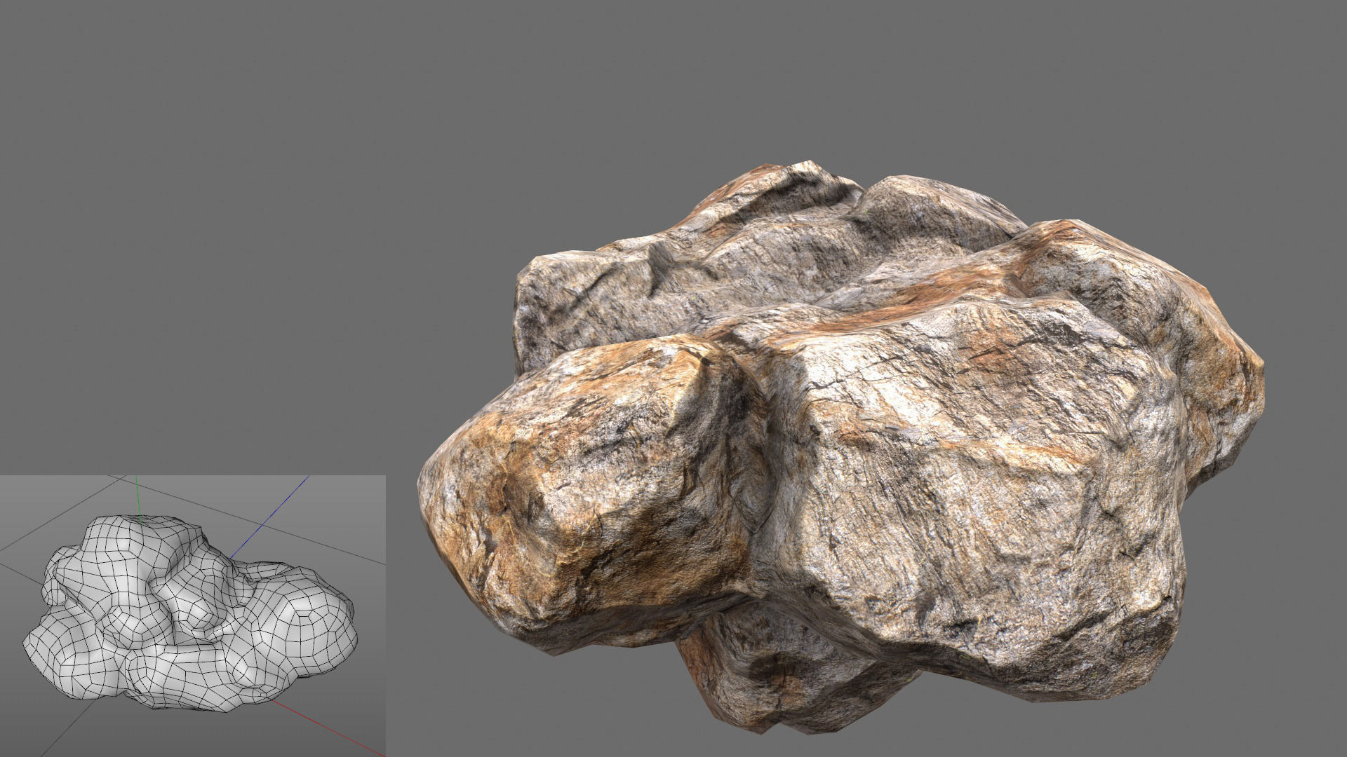 rocks 2 set rock Low-poly 3D model_14