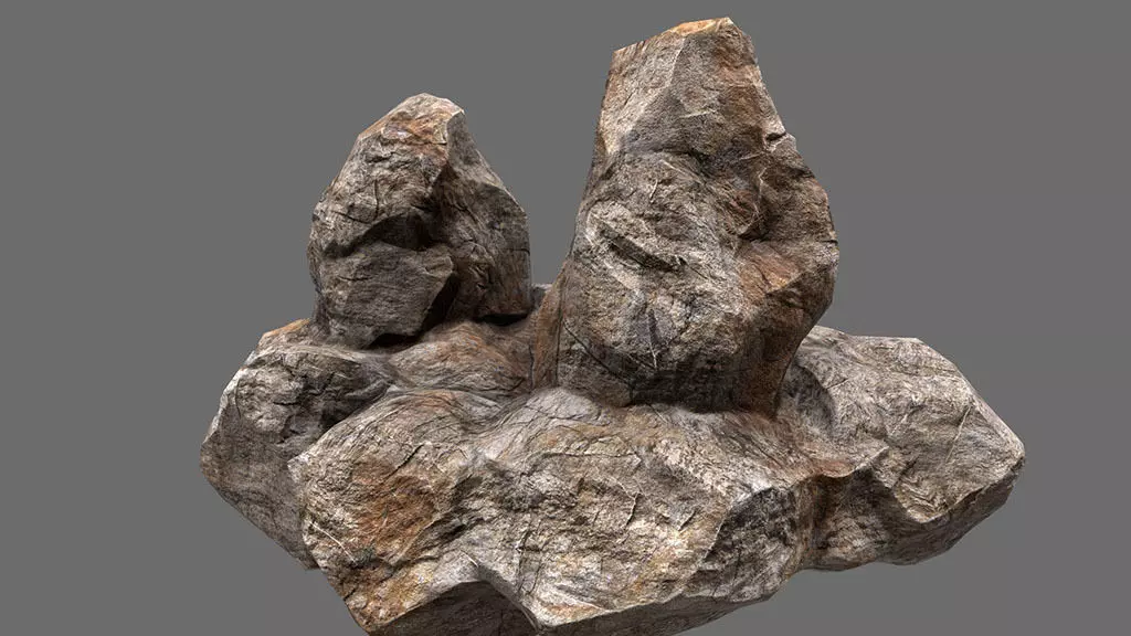 rocks 2 set rock Low-poly 3D model_0