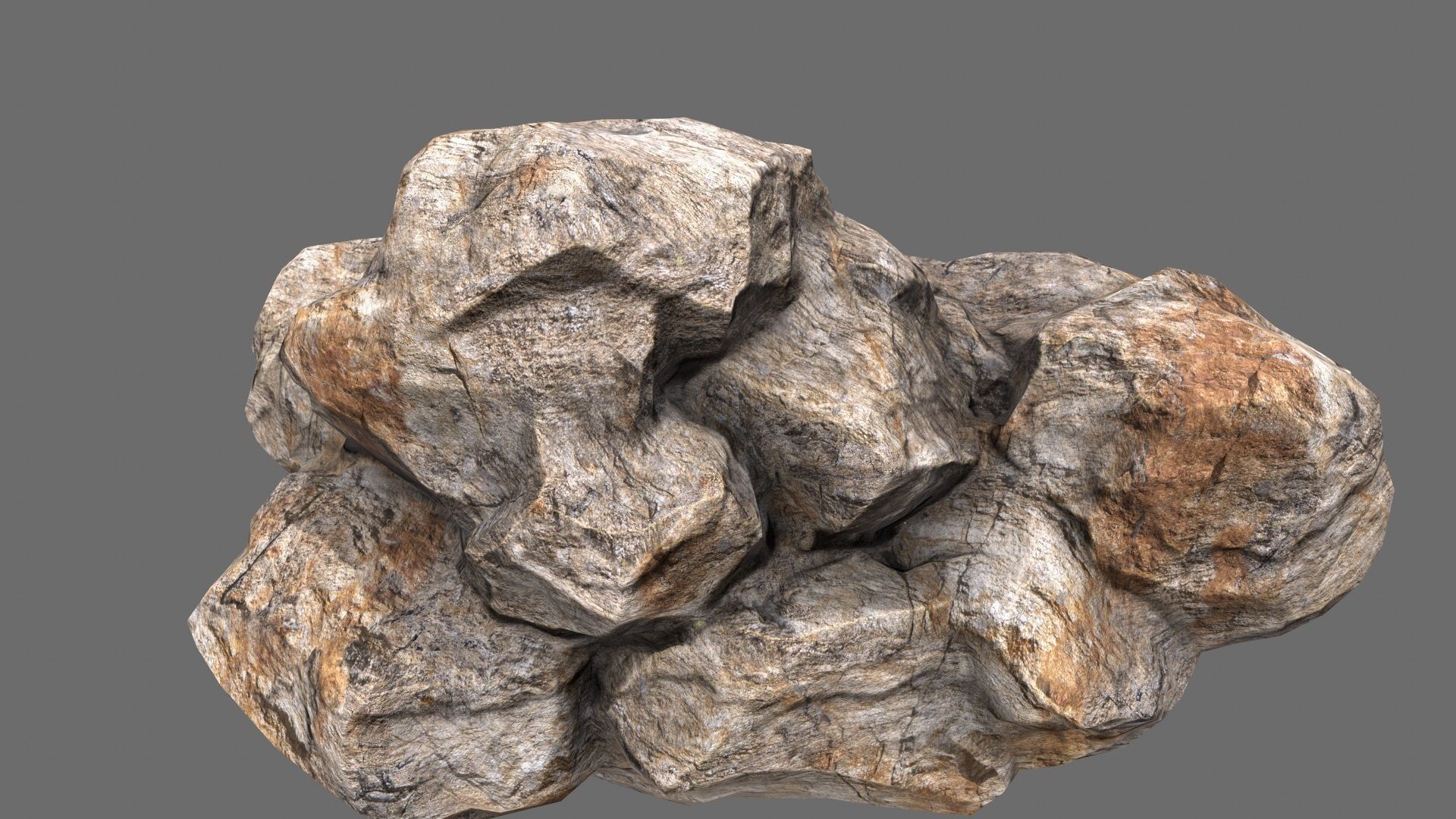 rocks 2 set rock Low-poly 3D model_9