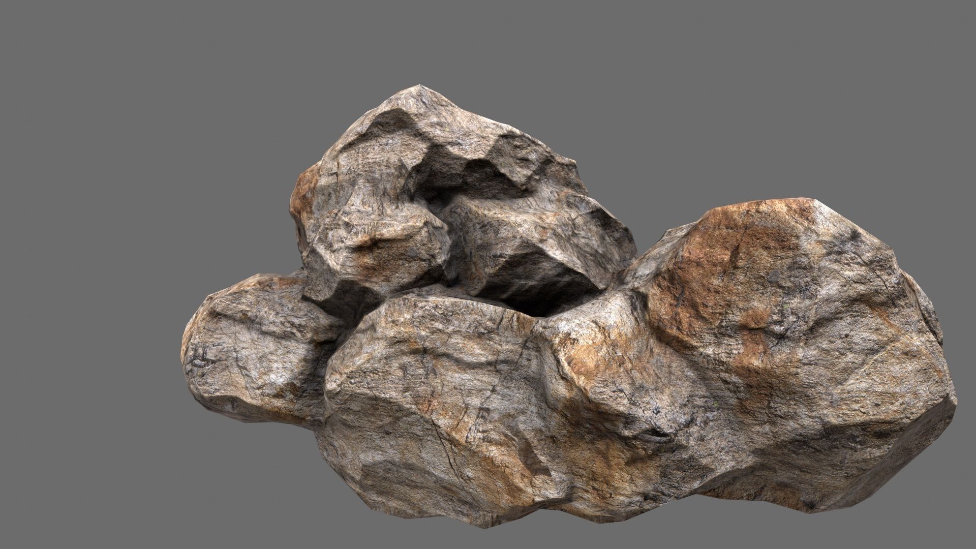 rocks 2 set rock Low-poly 3D model_8