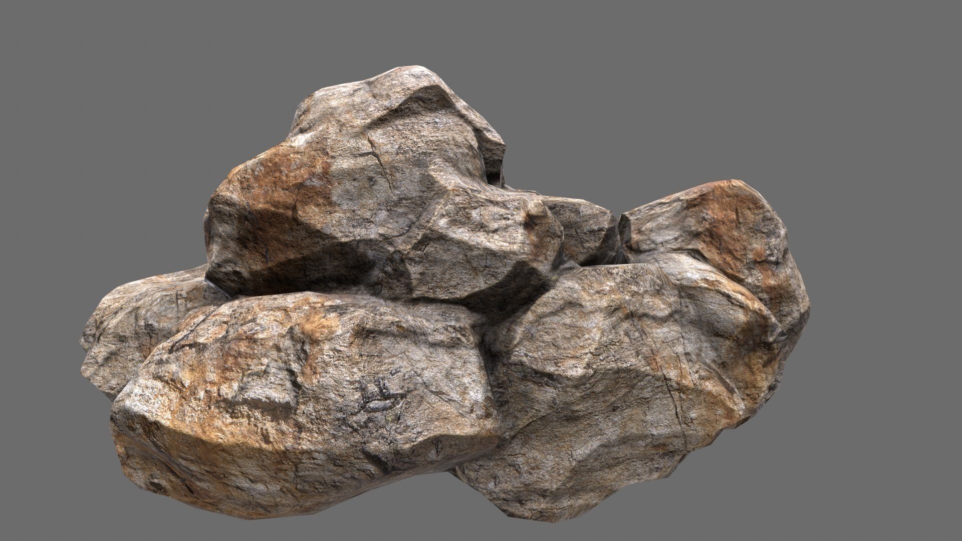 rocks 2 set rock Low-poly 3D model_6