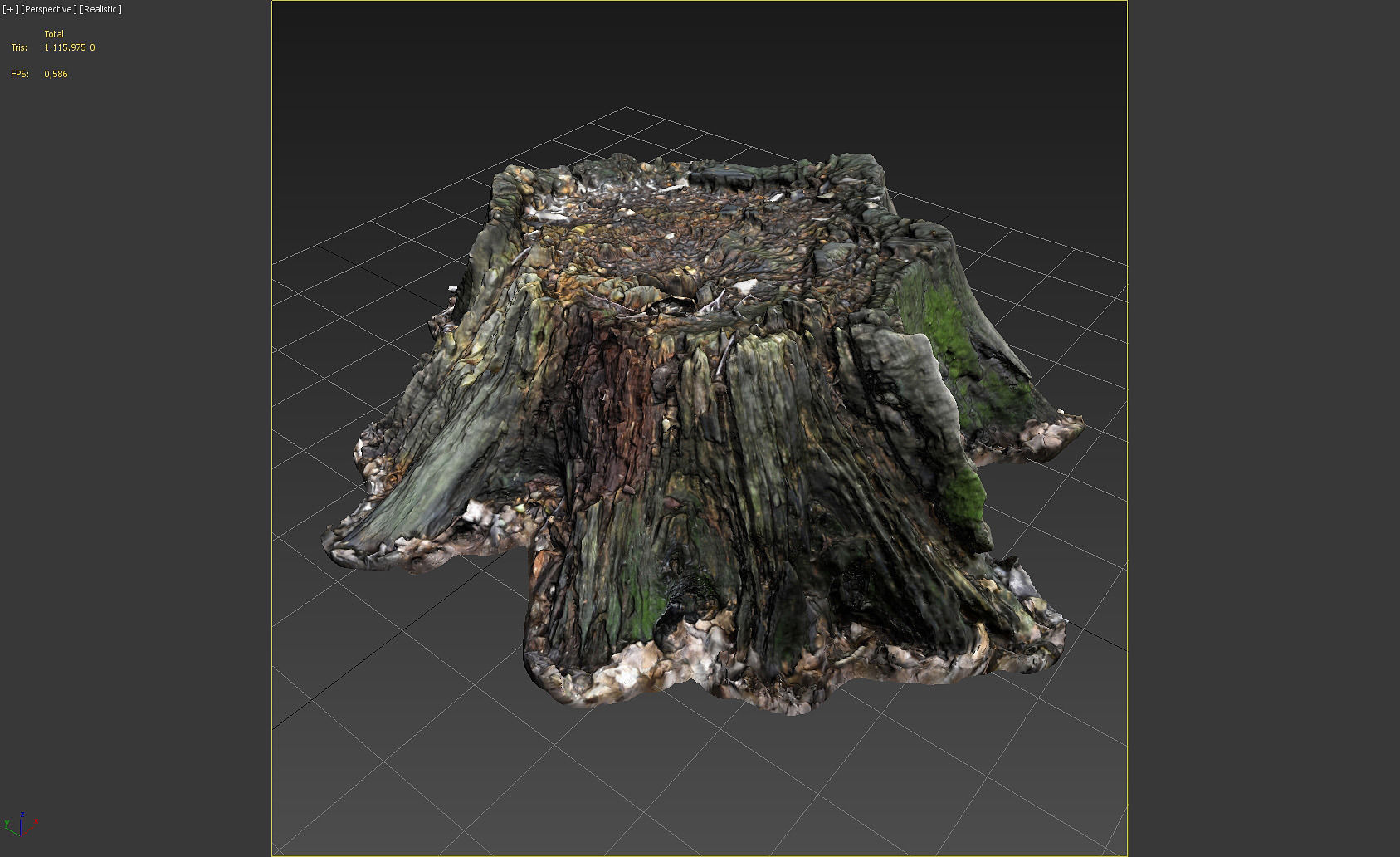 Five scanned old tree stump 3D models - Collection for CG  3D model_10