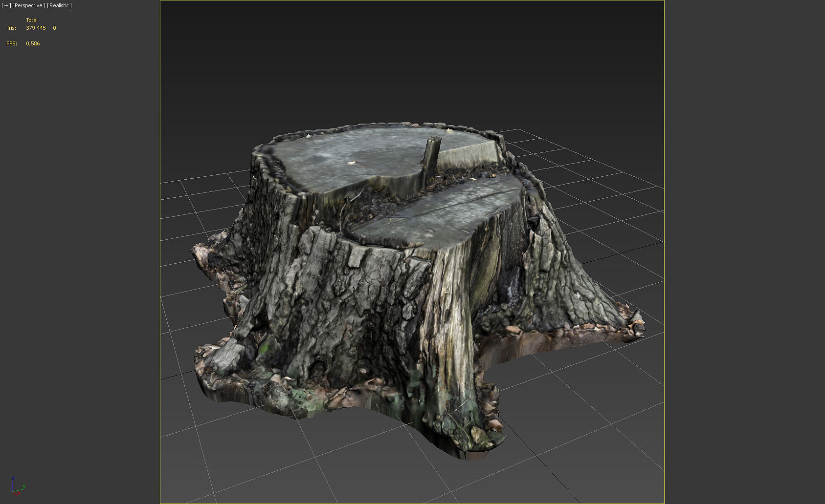 Five scanned old tree stump 3D models - Collection for CG  3D model_2