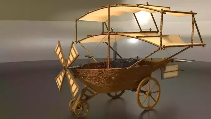 wooden Leanardo de Vinci style flying machine