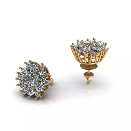 Love Round Halo Prong Earring