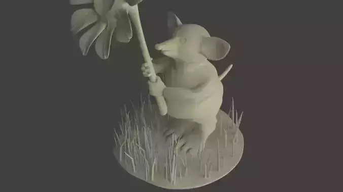 Mouse Giving a Flower Free 3D model