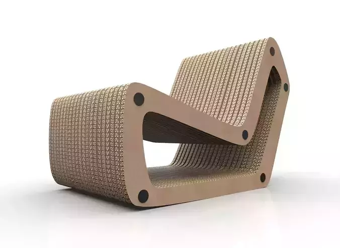 Cardboard Lounge chair 3D model