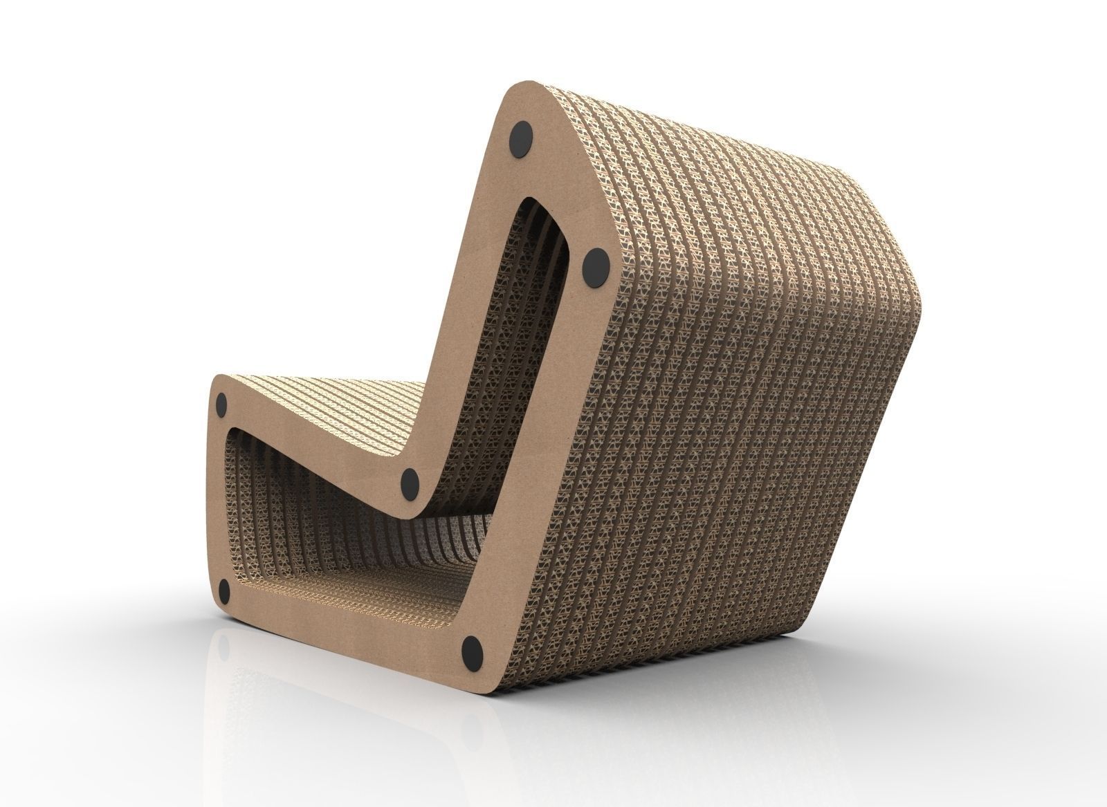 Cardboard Lounge chair 3D model_1