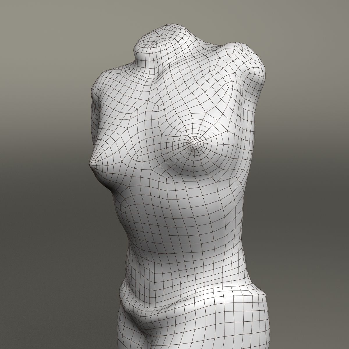 Female Statue Low-poly 3D model_12