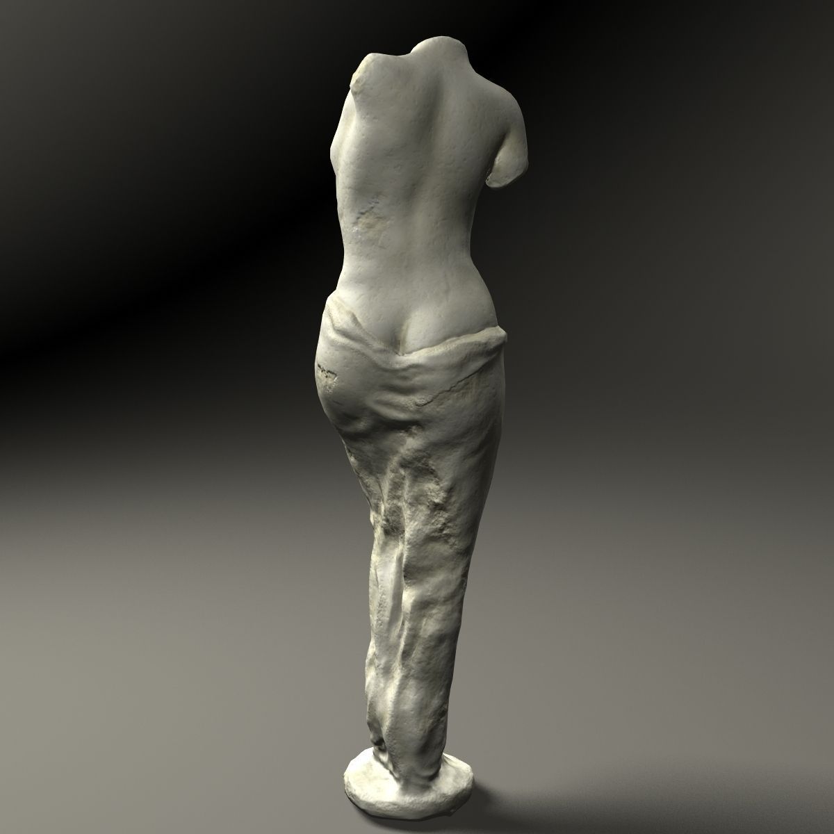 Female Statue Low-poly 3D model_3