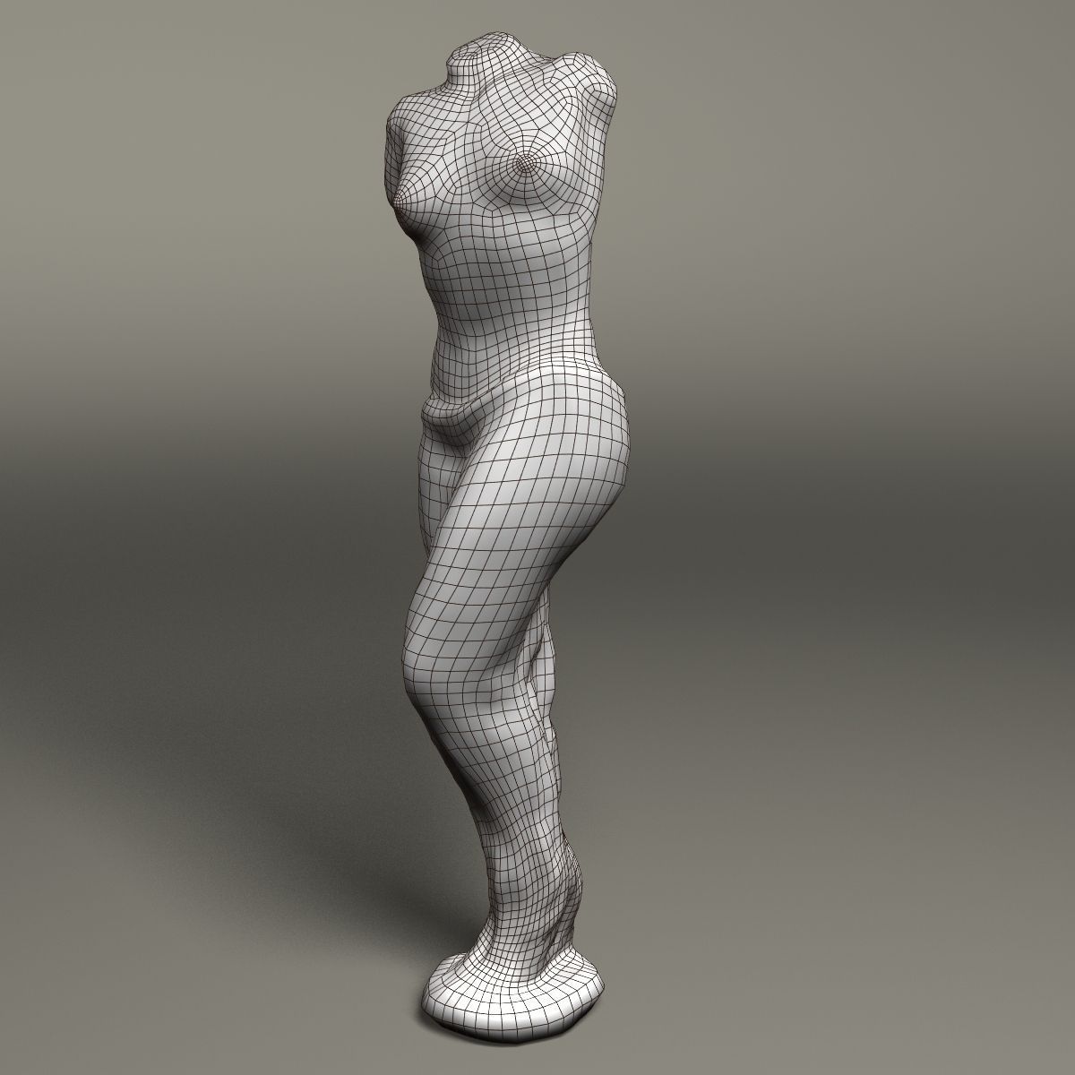 Female Statue Low-poly 3D model_11