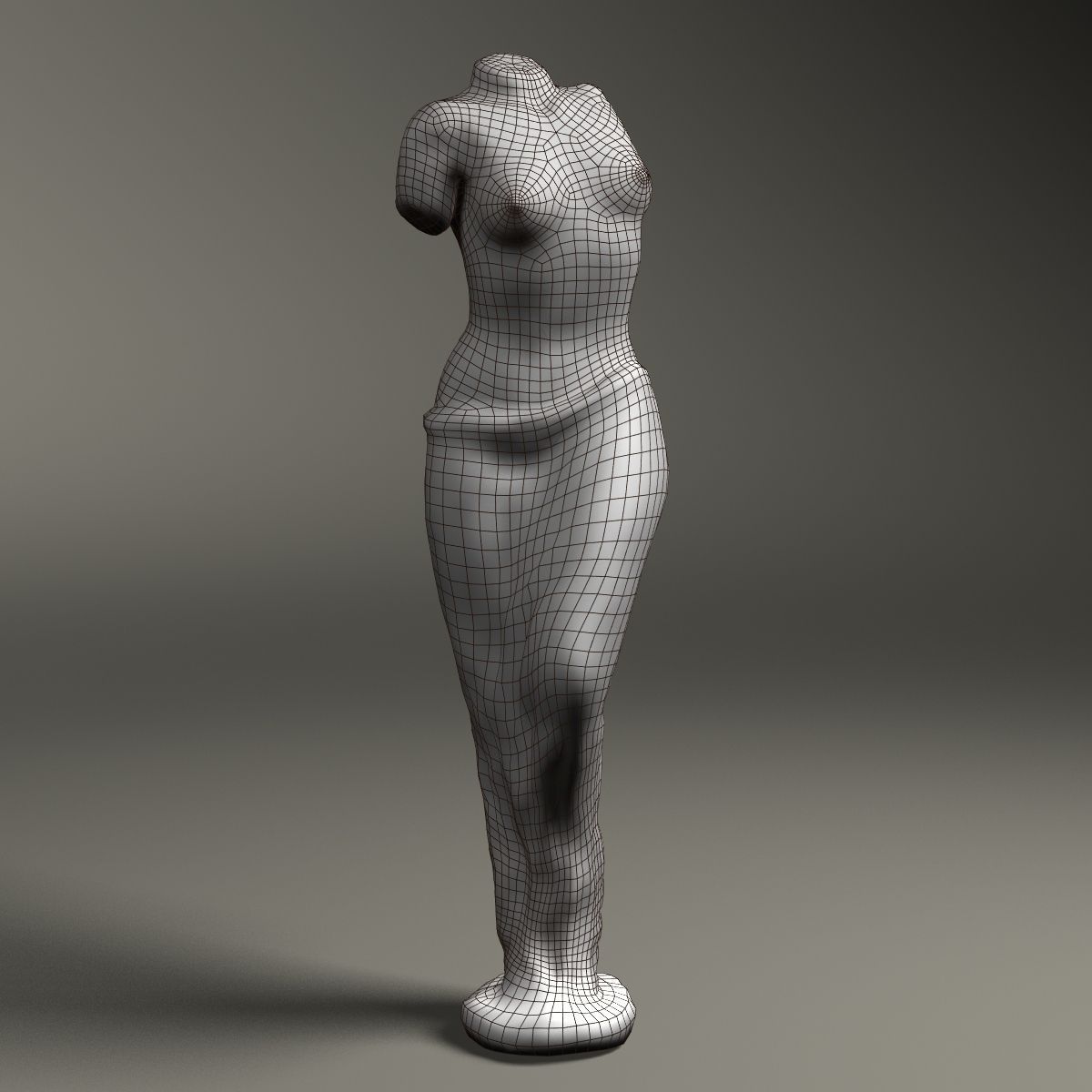 Female Statue Low-poly 3D model_8