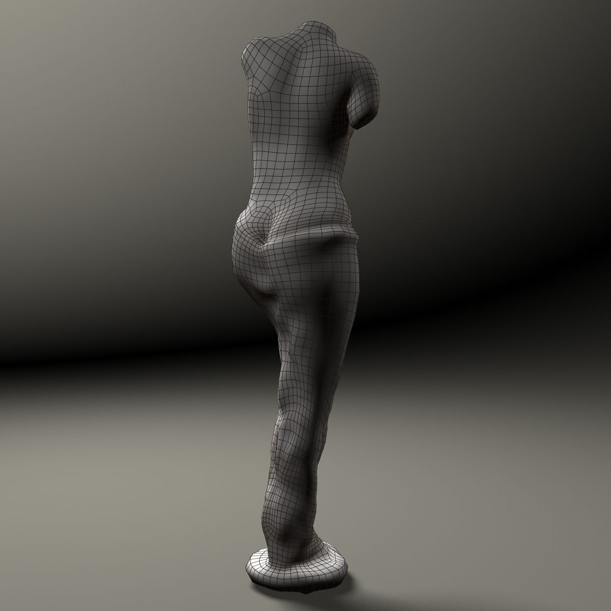 Female Statue Low-poly 3D model_10