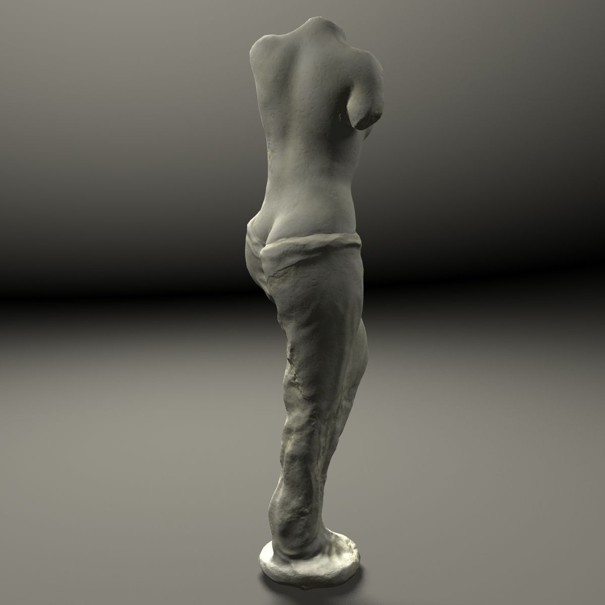 Female Statue Low-poly 3D model_7