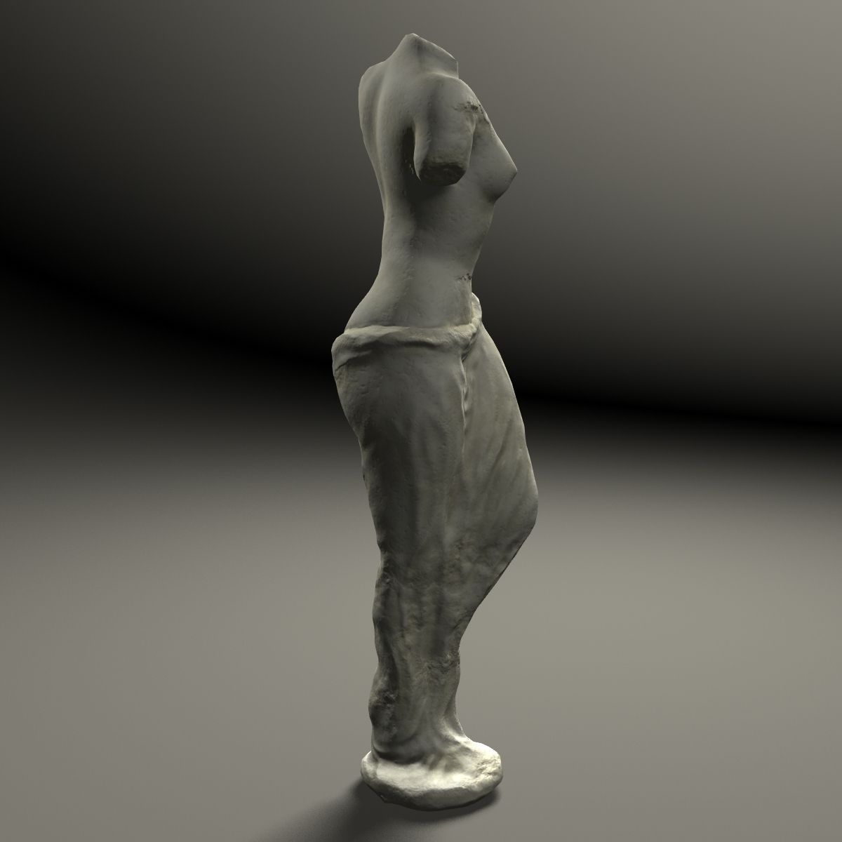Female Statue Low-poly 3D model_2