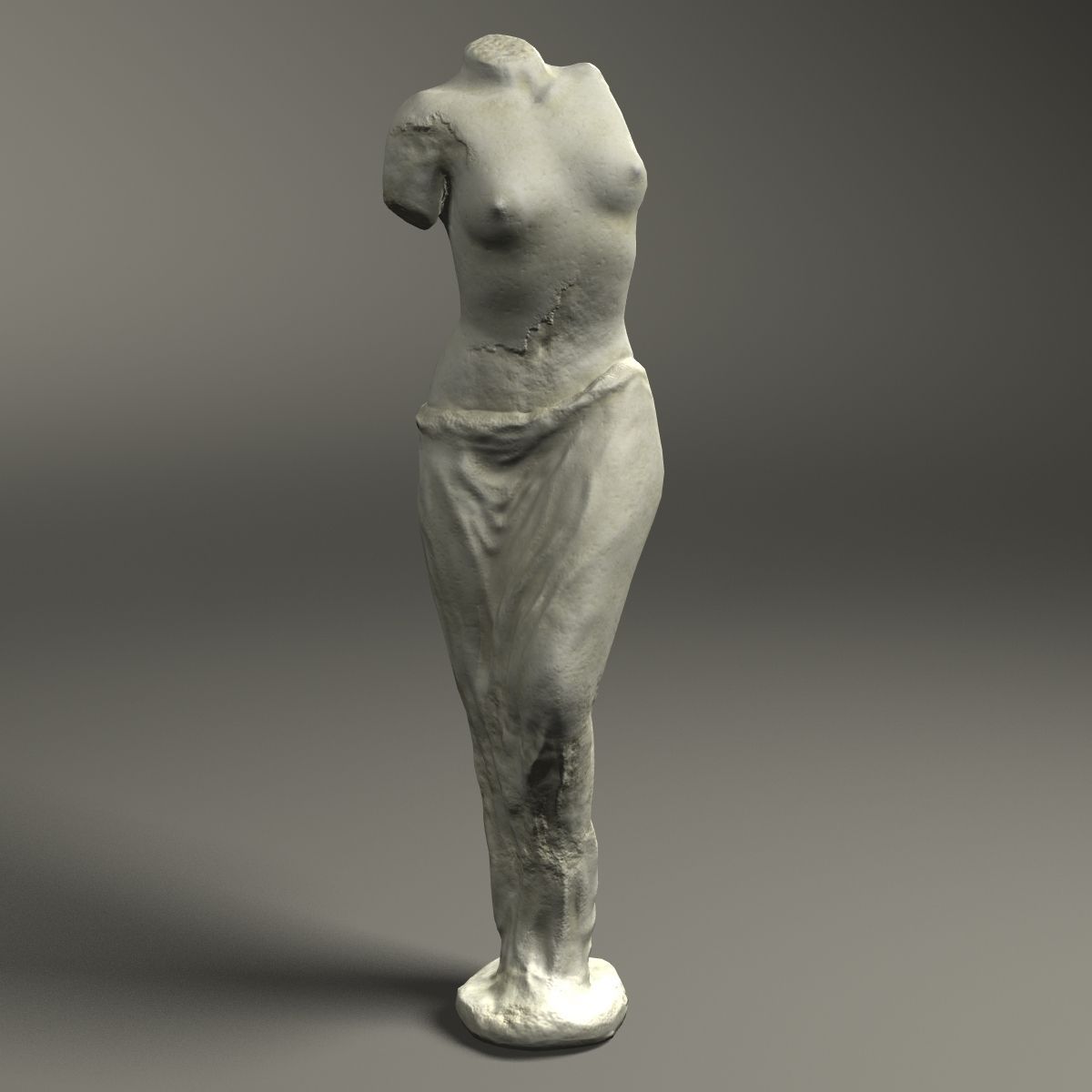 Female Statue Low-poly 3D model_6