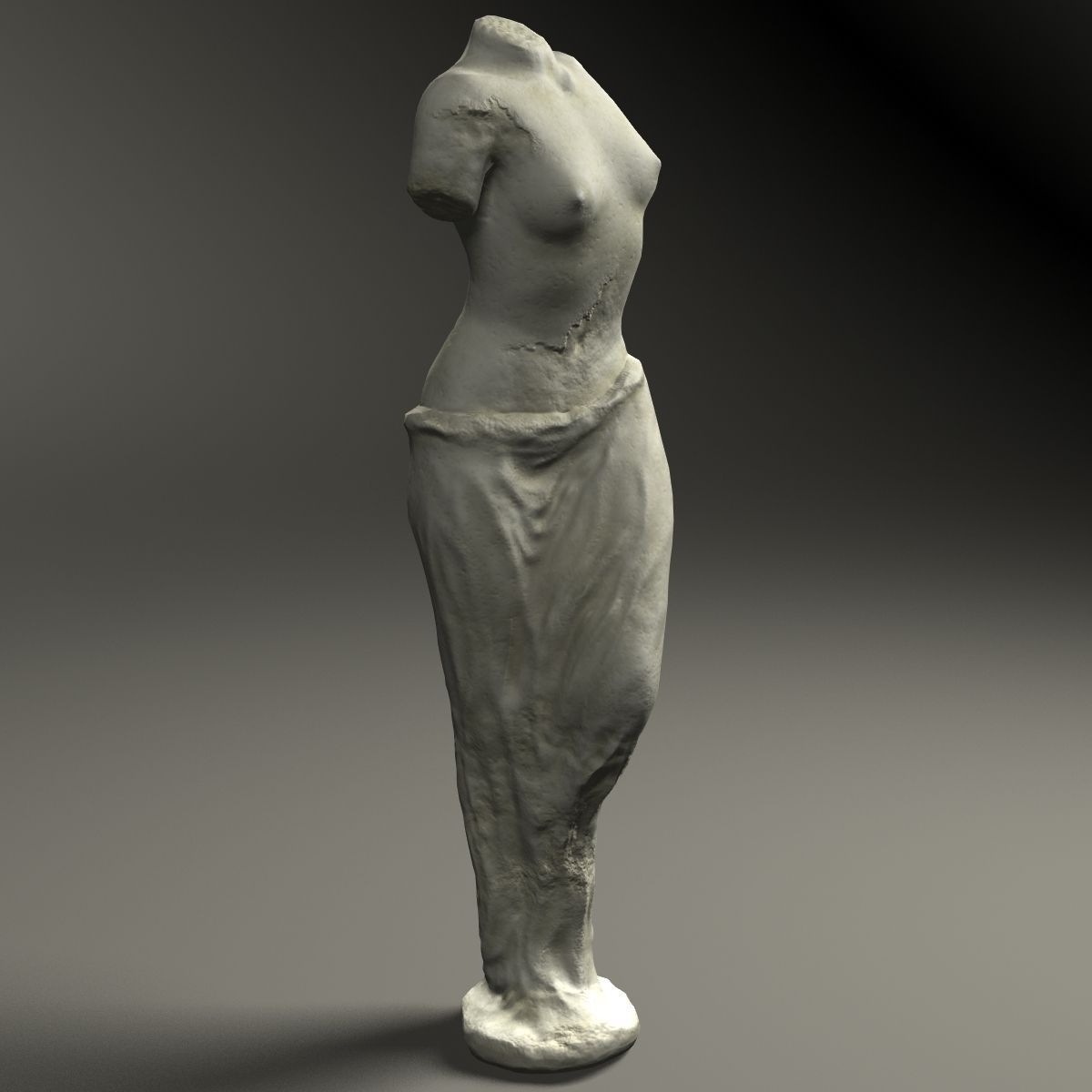 Female Statue Low-poly 3D model_5