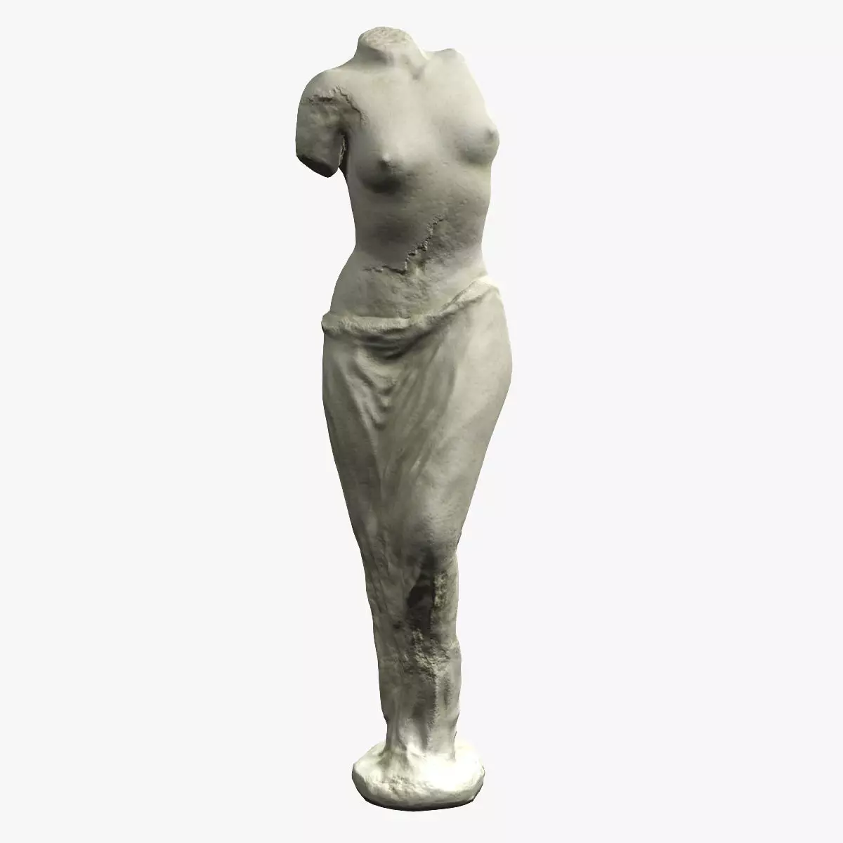 Female Statue Low-poly 3D model_0