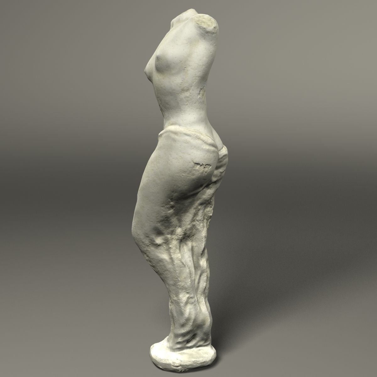 Female Statue Low-poly 3D model_9