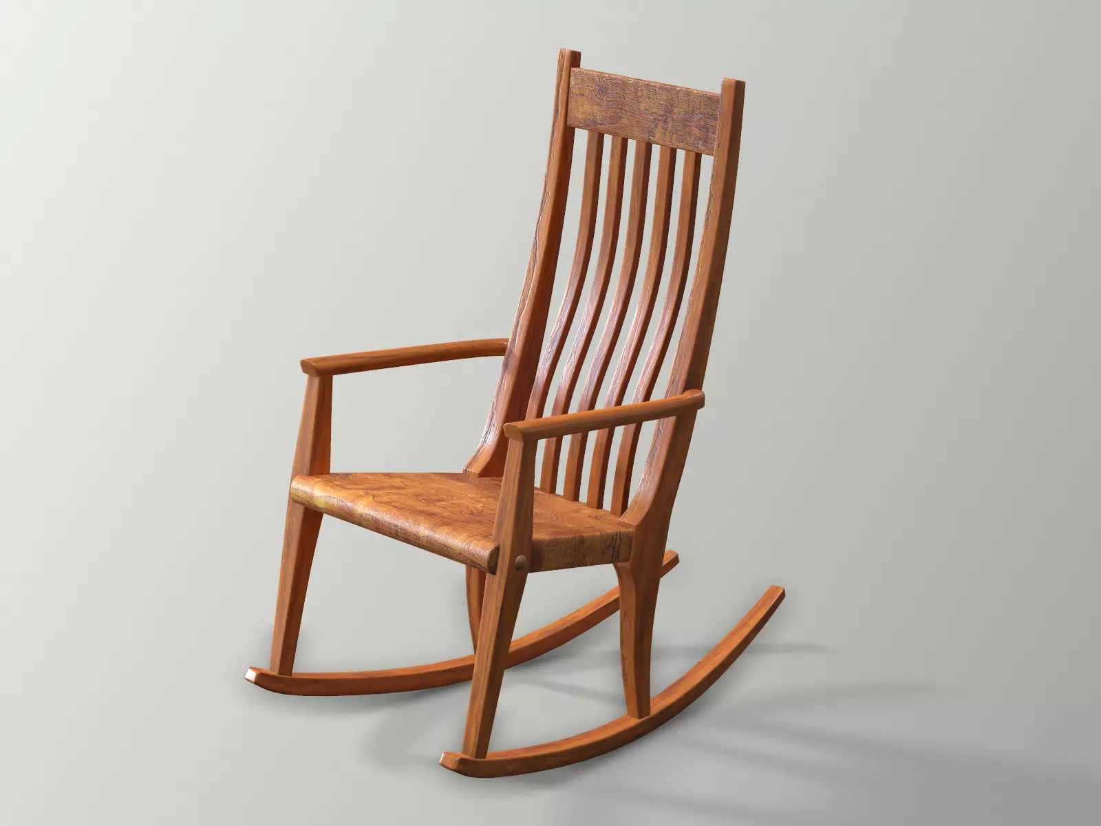 Wood Rocking Chair 3D model_0
