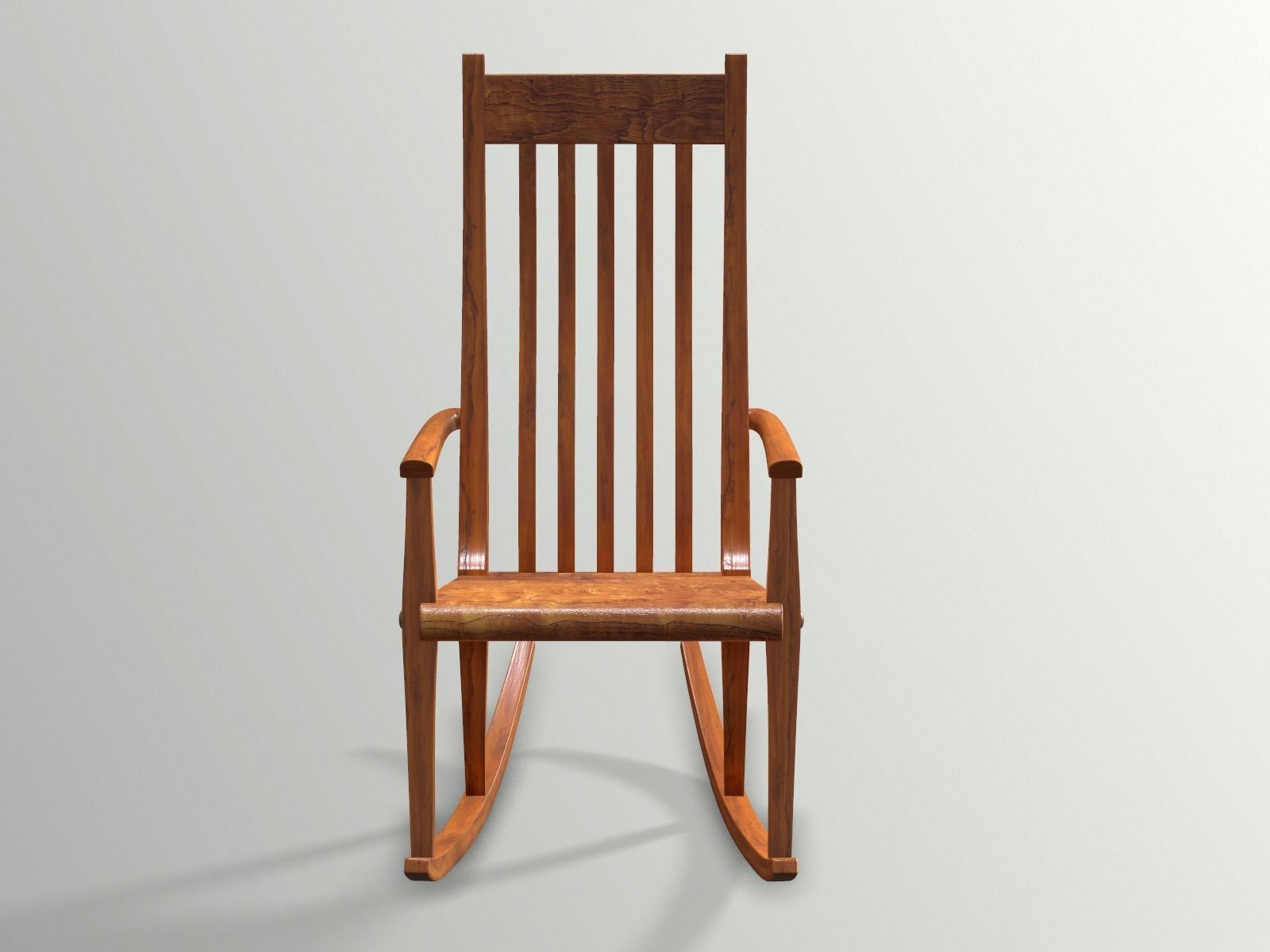 Wood Rocking Chair 3D model_1