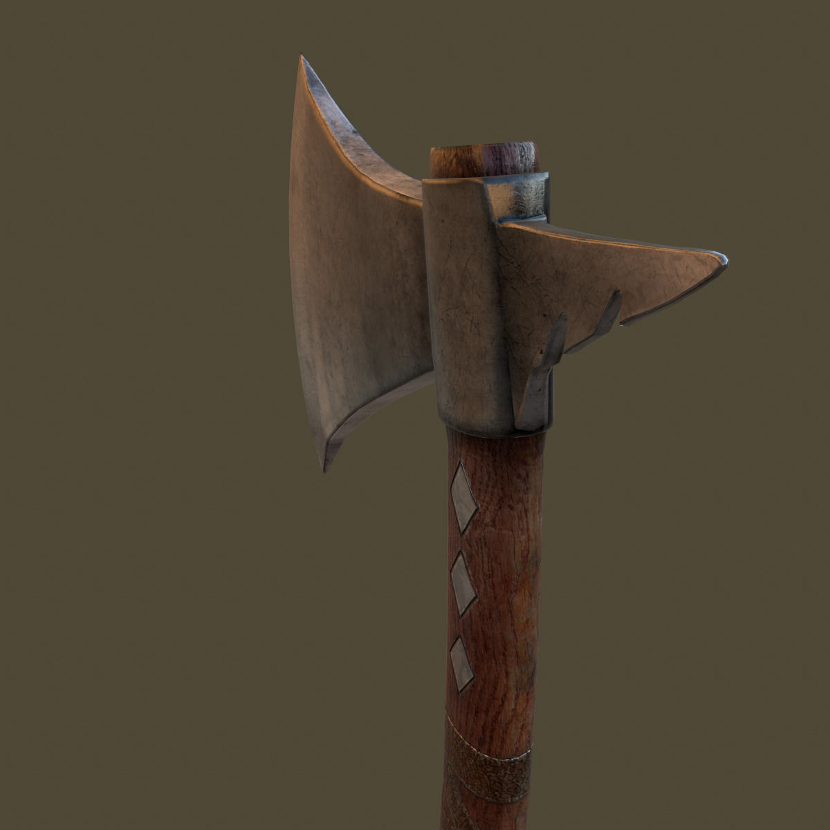Tomahawk Axe Low-poly 3D model_6