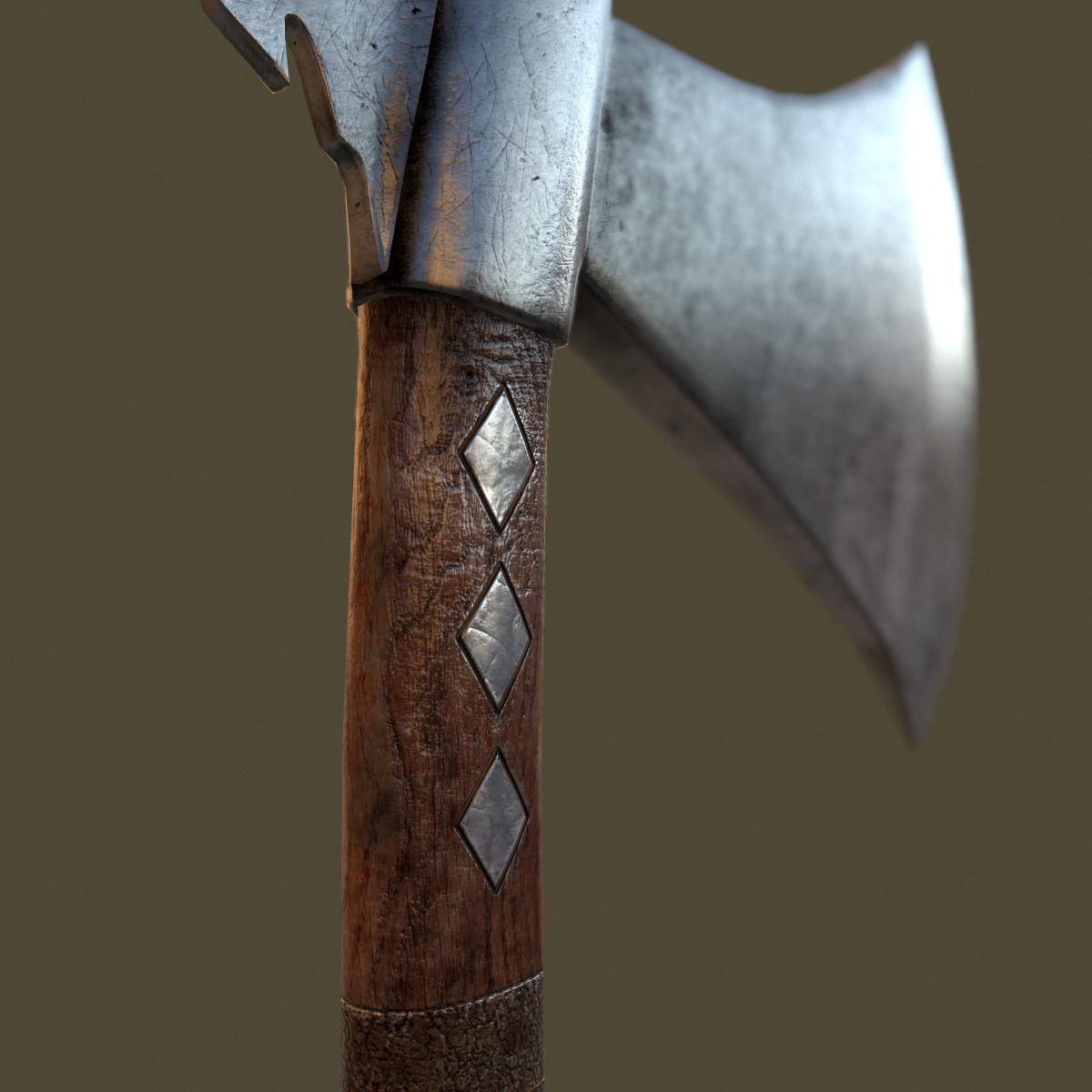 Tomahawk Axe Low-poly 3D model_10