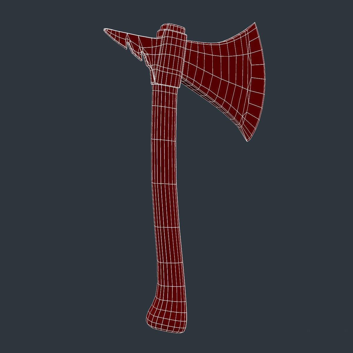 Tomahawk Axe Low-poly 3D model_15