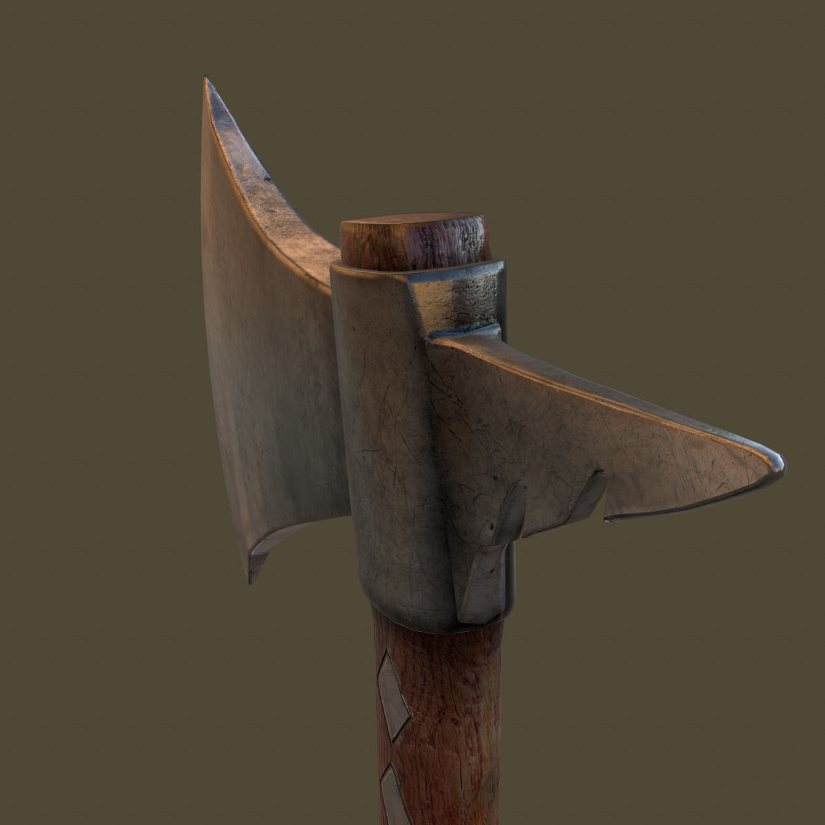 Tomahawk Axe Low-poly 3D model_7