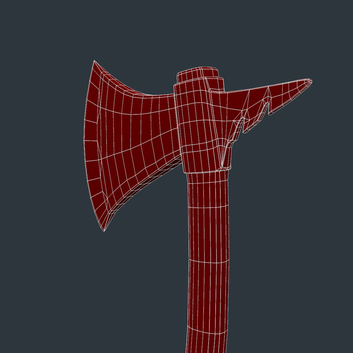 Tomahawk Axe Low-poly 3D model_17
