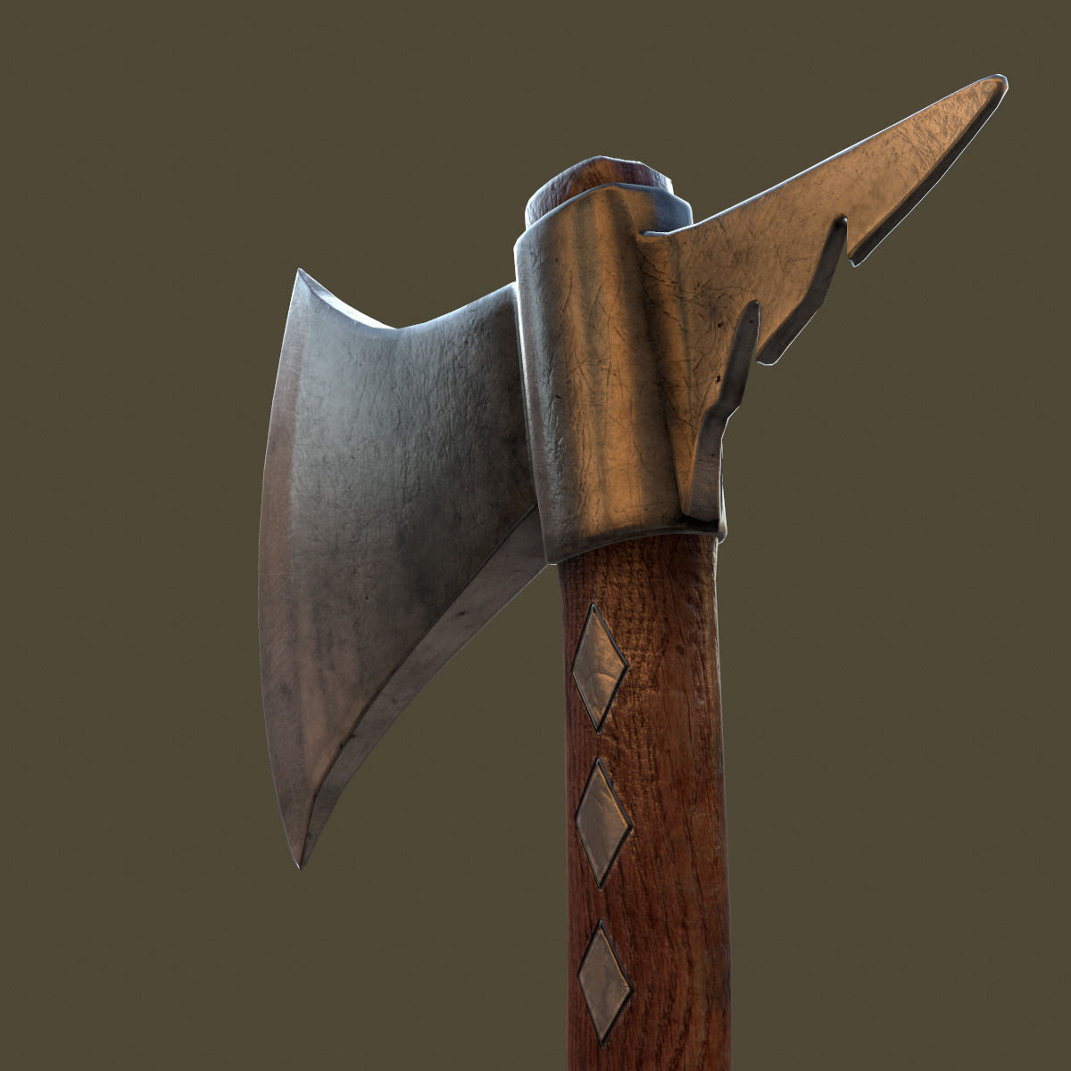 Tomahawk Axe Low-poly 3D model_8