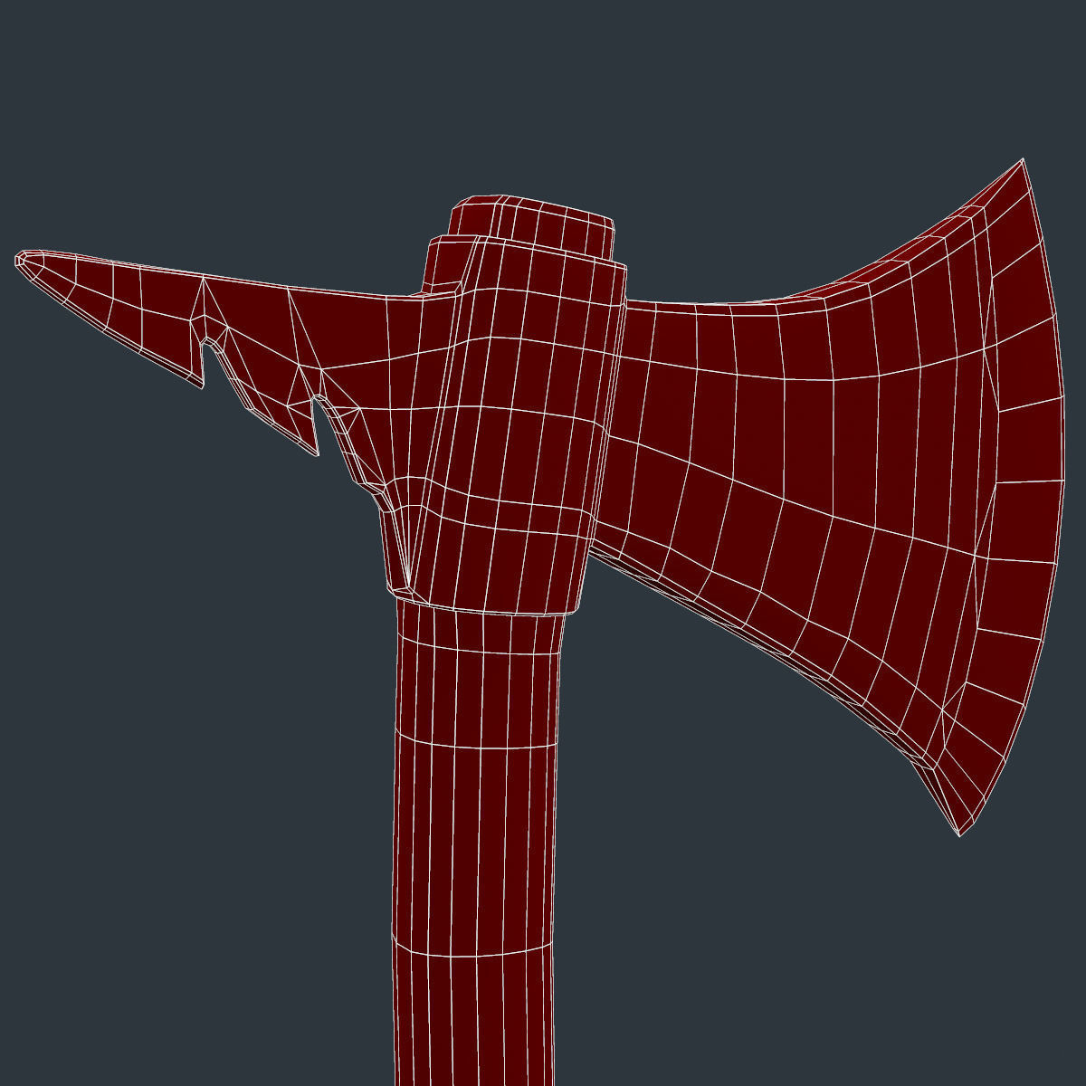 Tomahawk Axe Low-poly 3D model_16