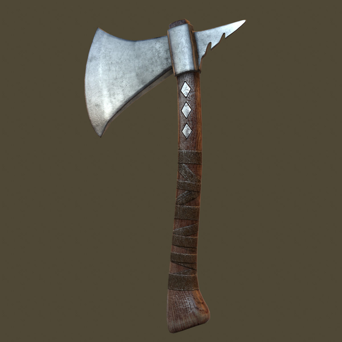 Tomahawk Axe Low-poly 3D model_3