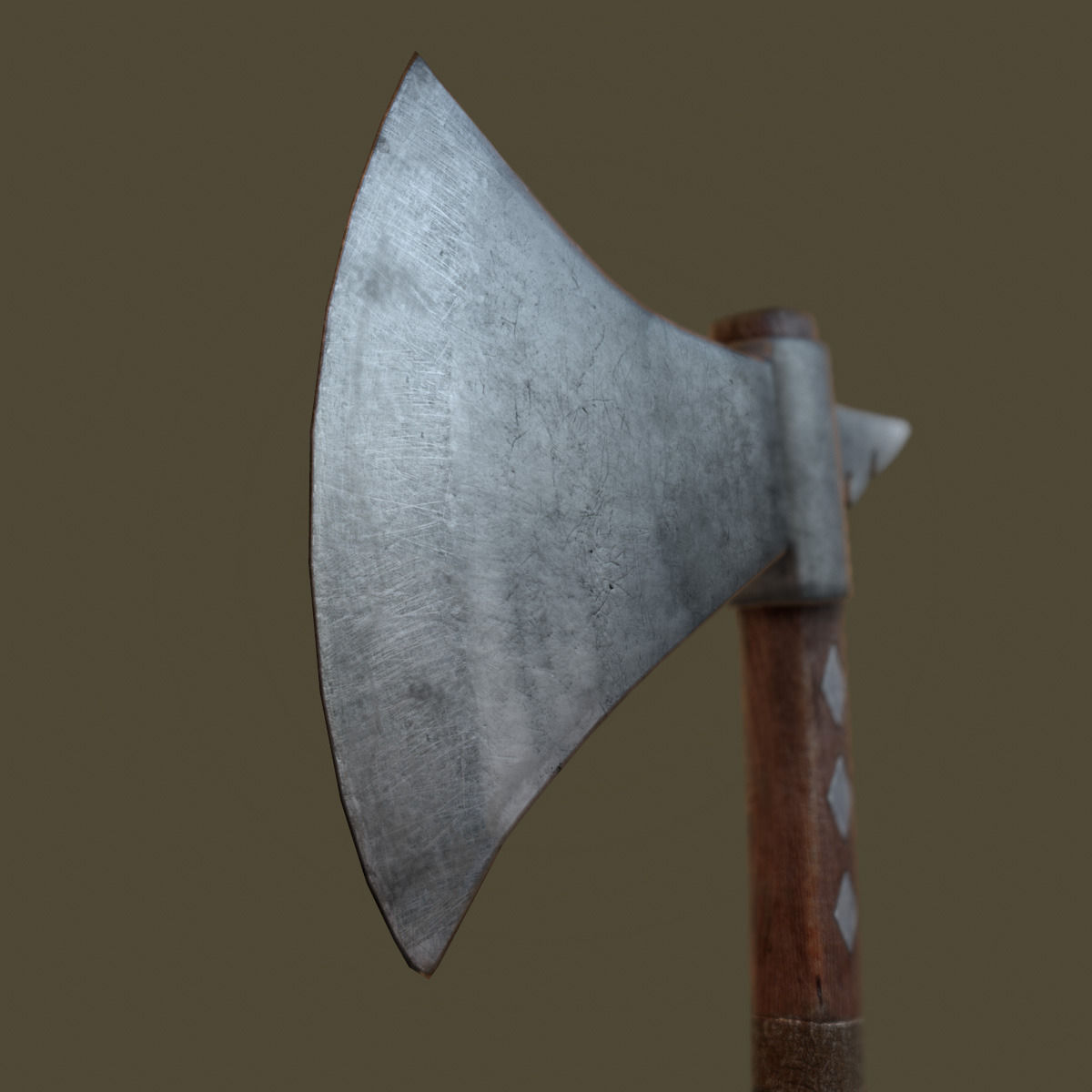 Tomahawk Axe Low-poly 3D model_13