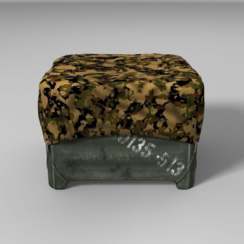 Covered Military Crate 3D model_2