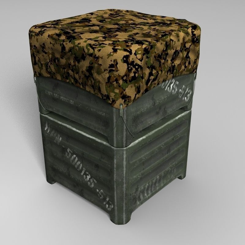Covered Military Crate 3D model_4