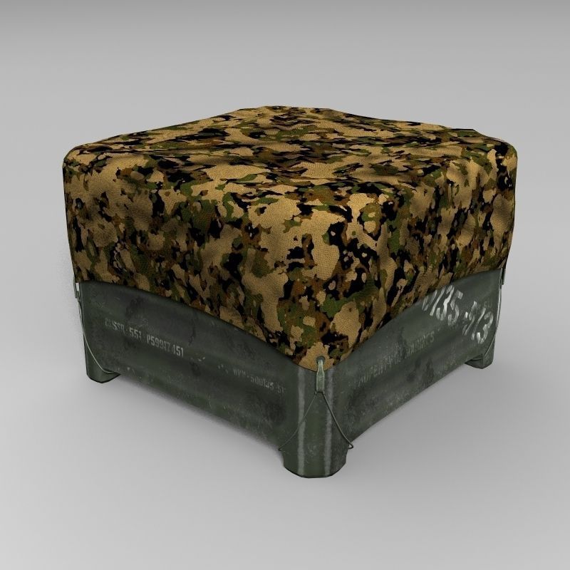 Covered Military Crate 3D model_3