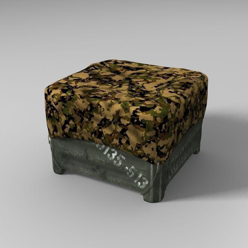 Covered Military Crate 3D model_1