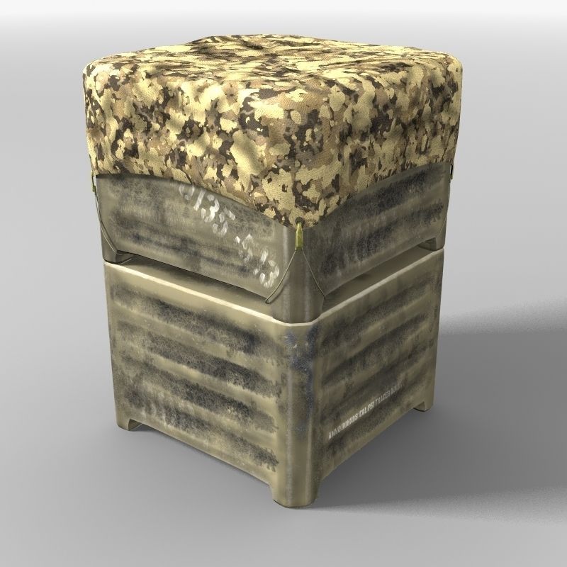 Covered Military Crate 3D model_12
