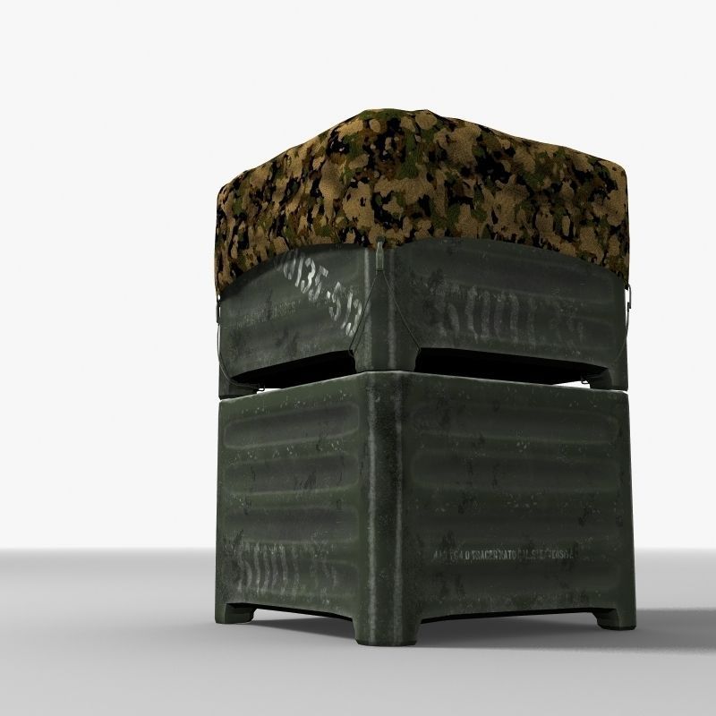 Covered Military Crate 3D model_8