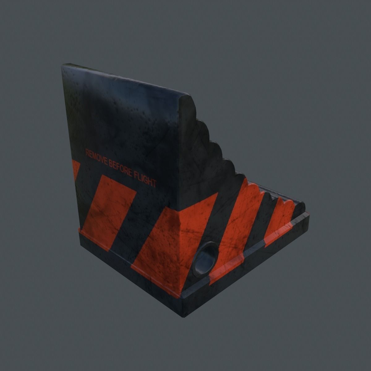 Aircraft Wheel Stopper Low-poly 3D model_2