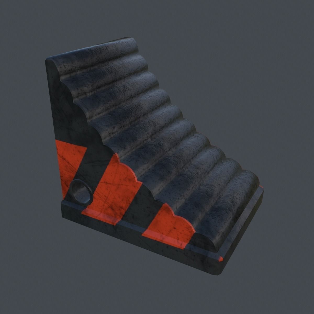 Aircraft Wheel Stopper Low-poly 3D model_1