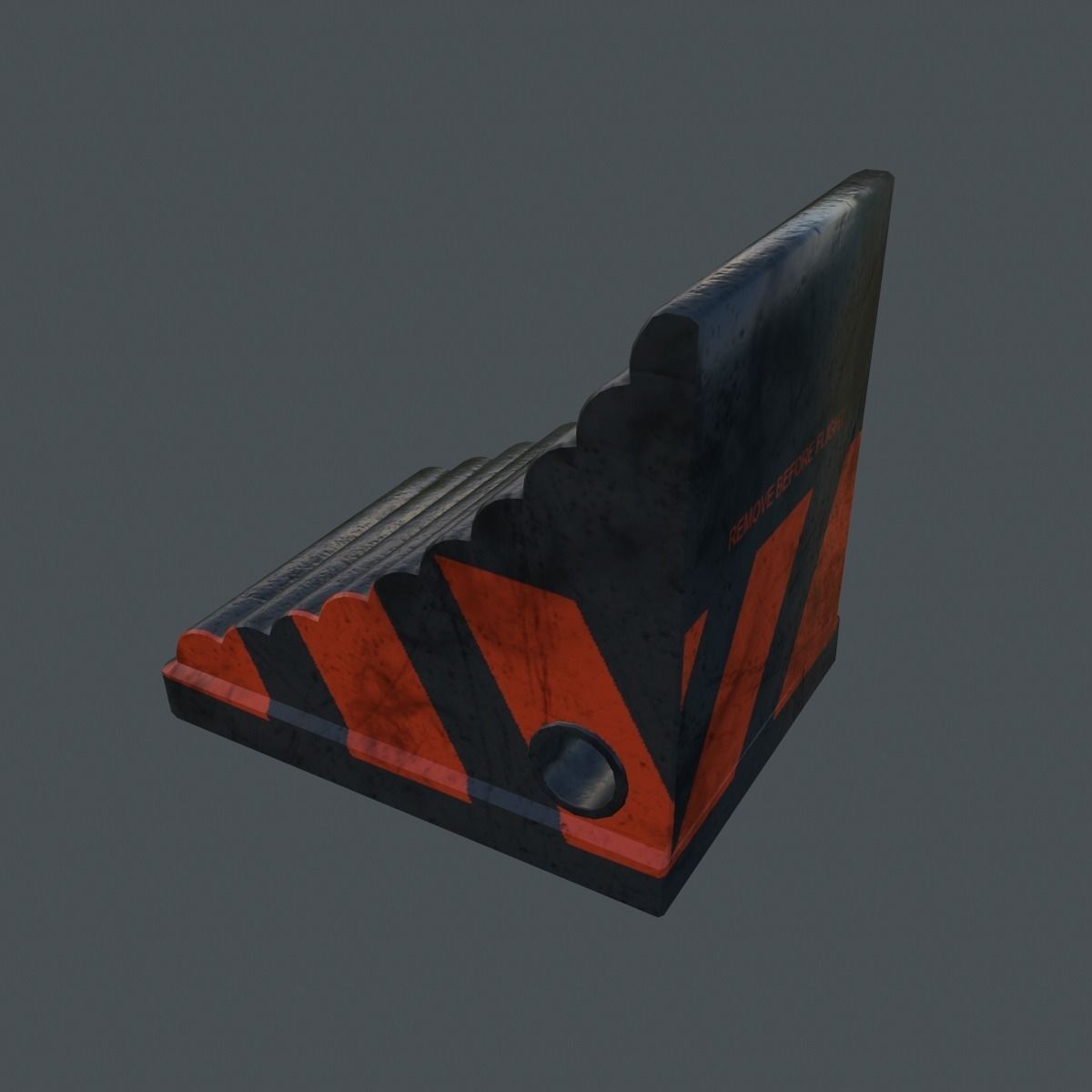 Aircraft Wheel Stopper Low-poly 3D model_3