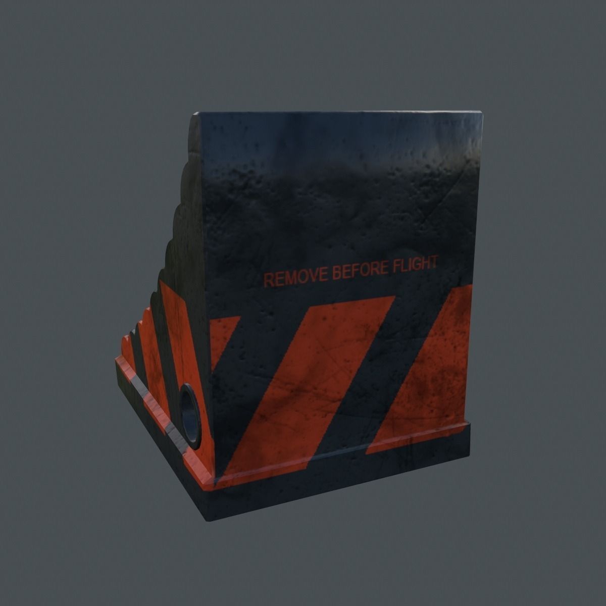 Aircraft Wheel Stopper Low-poly 3D model_6