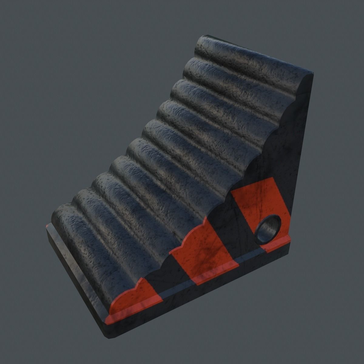 Aircraft Wheel Stopper Low-poly 3D model_4