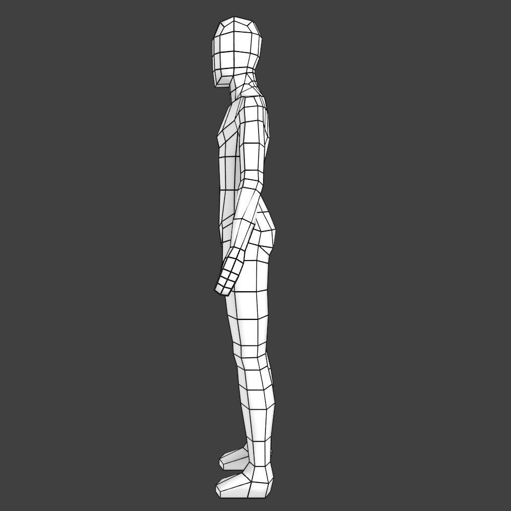 Generic Low-poly Basemesh Male Low-poly 3D model_1