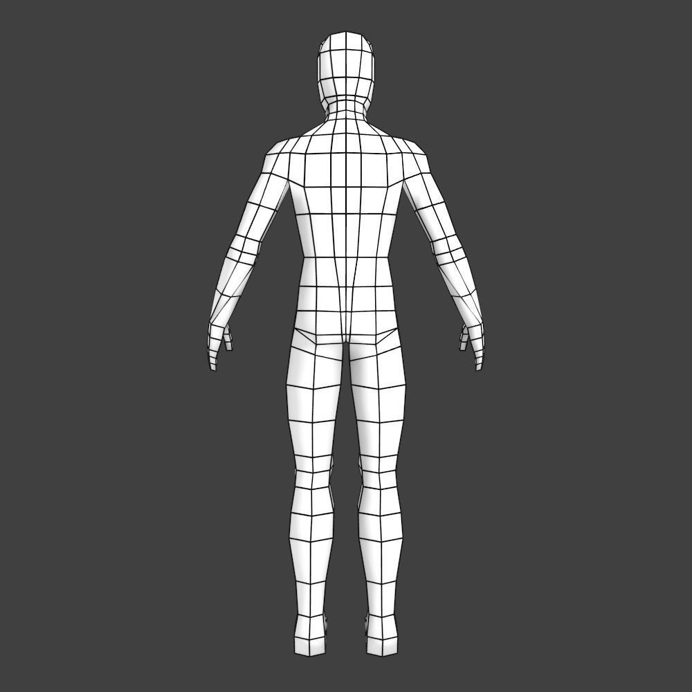 Generic Low-poly Basemesh Male Low-poly 3D model_2